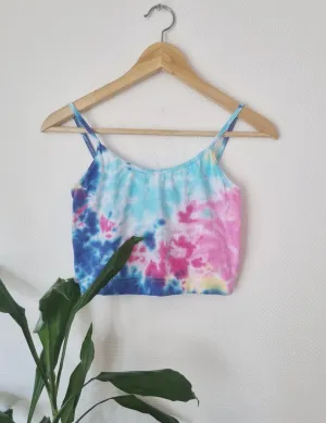 Hand Designed Fitted Pastel Galaxy Tie-Dye Camisole Top