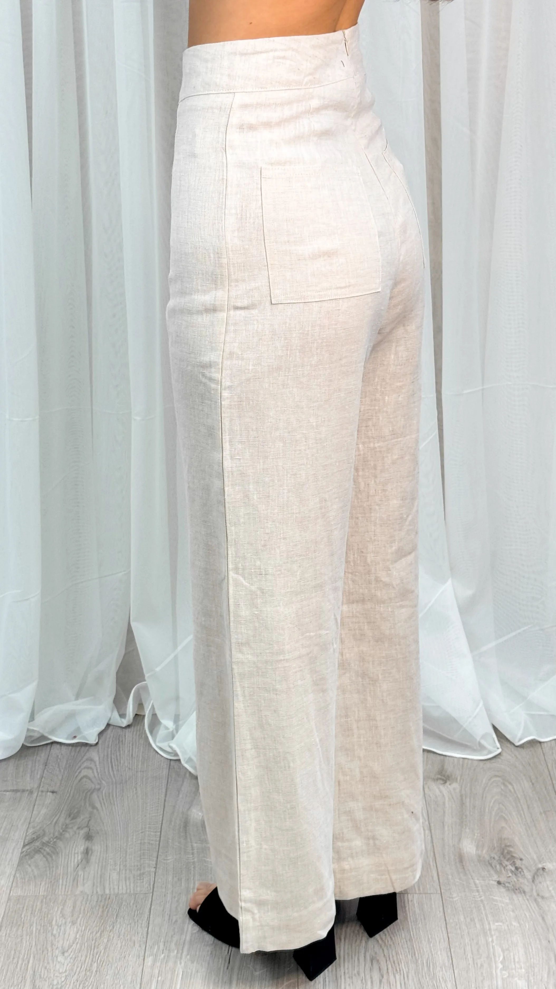 HANNAH LINEN PANT - OATMEAL