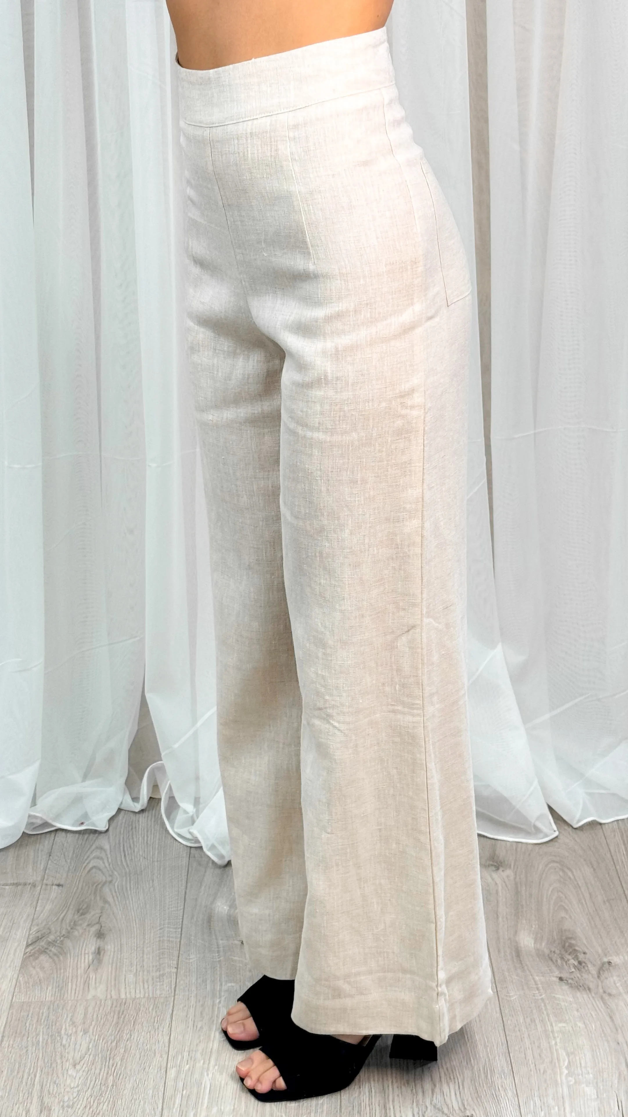 HANNAH LINEN PANT - OATMEAL