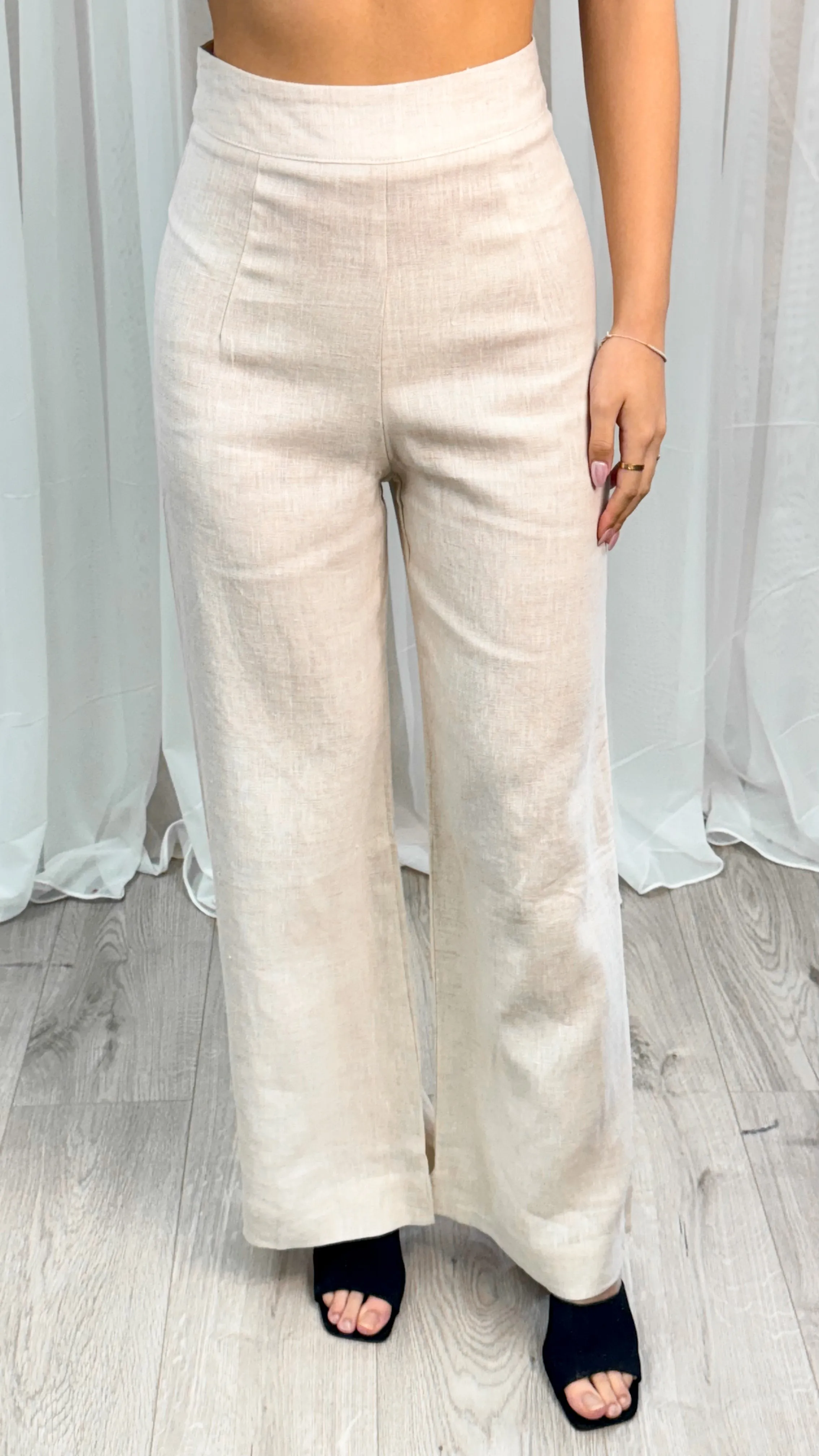 HANNAH LINEN PANT - OATMEAL