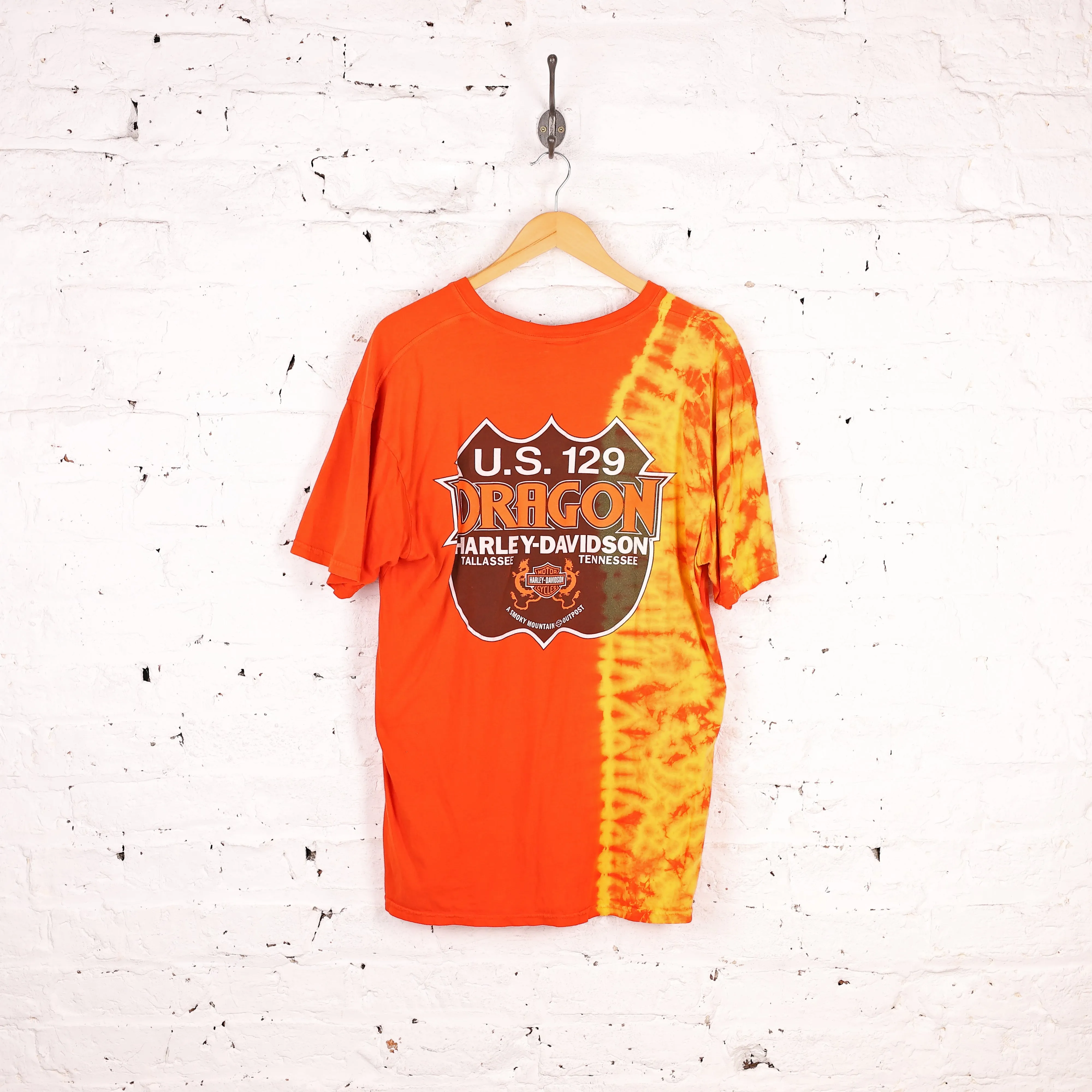 Harley Davidson Tennessee Tie Dye T Shirt - Orange - L