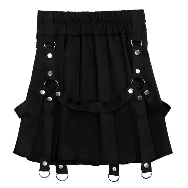 Harness Pleated Skirt