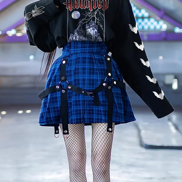 Harness Pleated Skirt