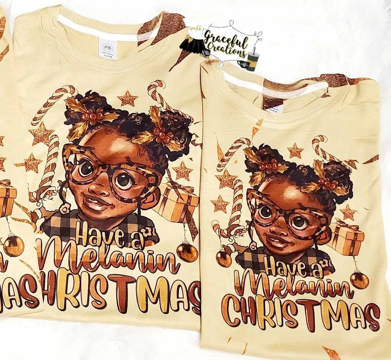 Have A Melanin Christmas Scrunch Tie Dye Youth Custom T-Shirt