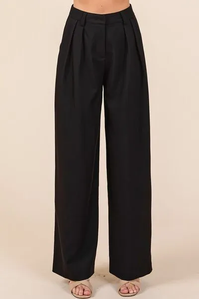 Hazel Blues® |  Mittoshop Pintuck Detail High Rise Pants
