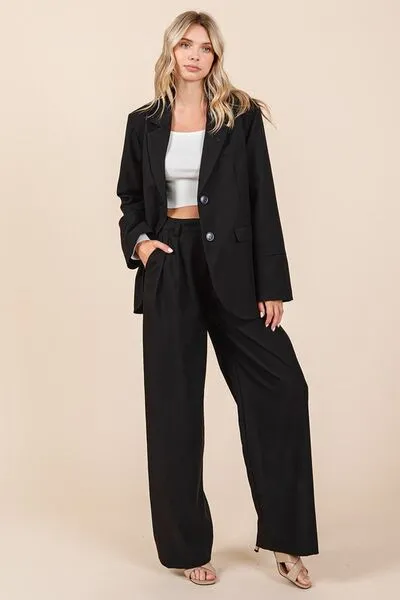 Hazel Blues® |  Mittoshop Pintuck Detail High Rise Pants