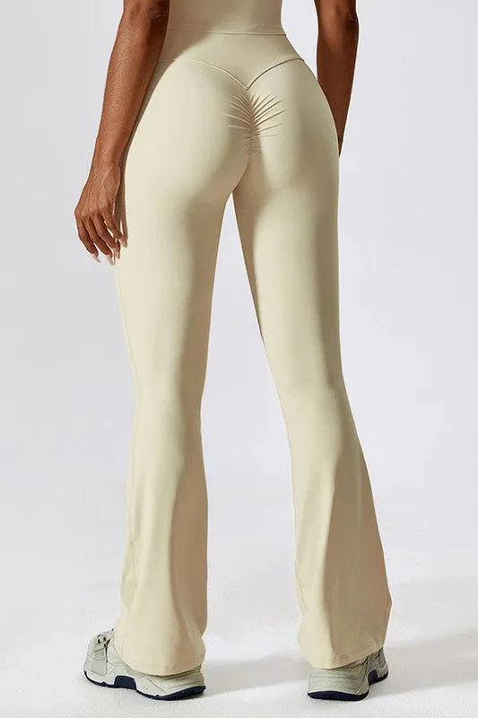 High-rise stretch flared pants