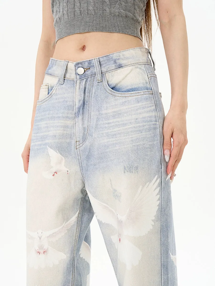 High Waist Straight Leg Jeans