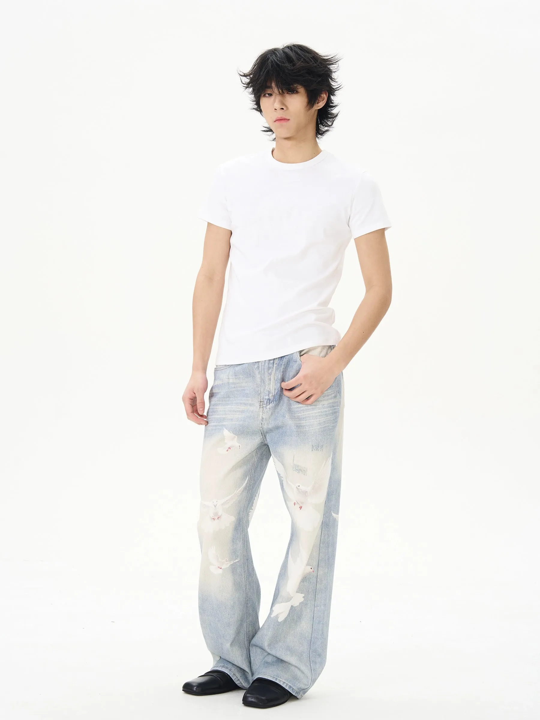 High Waist Straight Leg Jeans