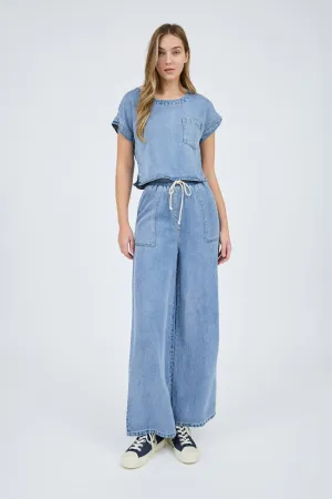 High Waisted Chambray Pants