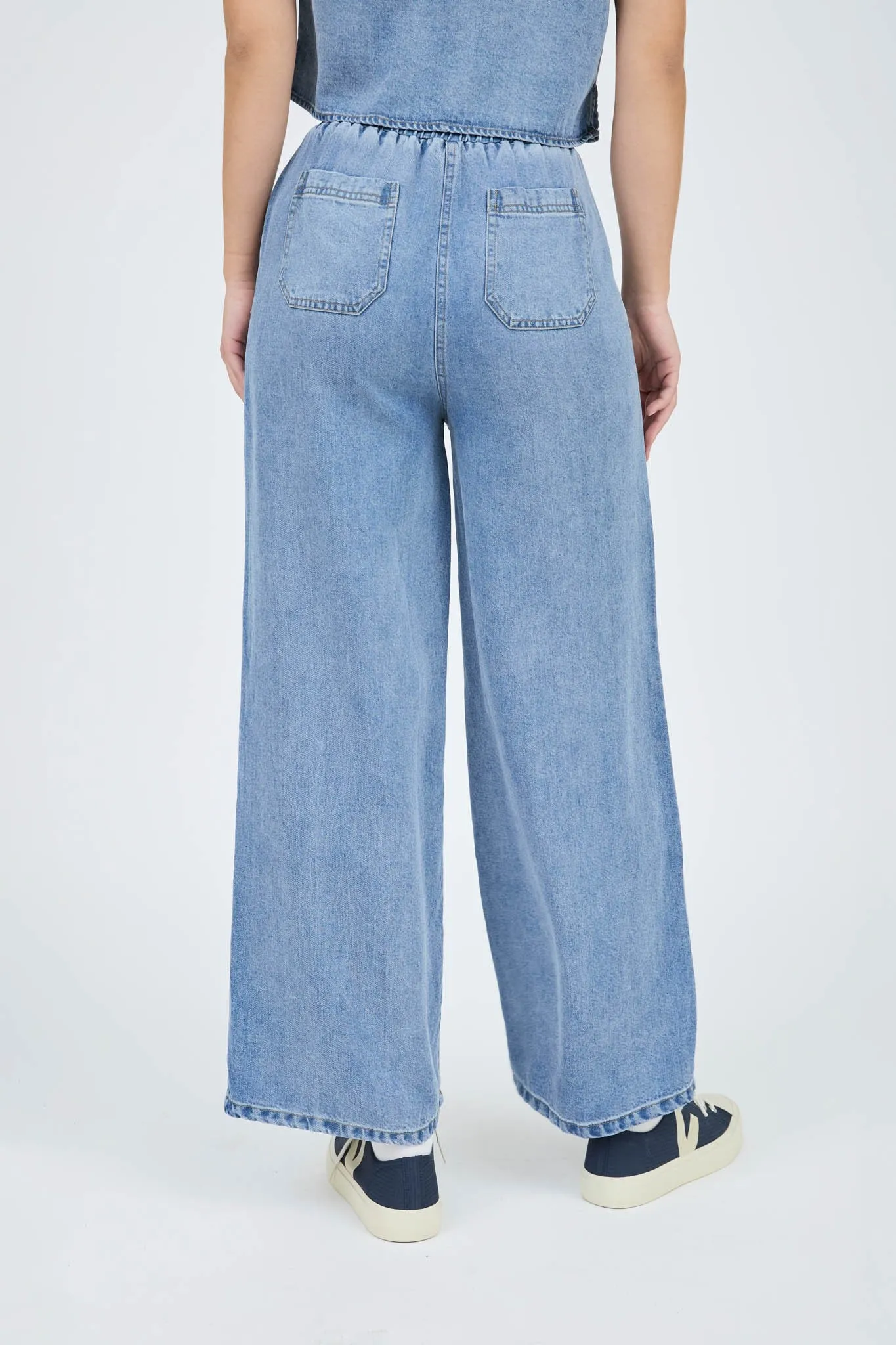 High Waisted Chambray Pants