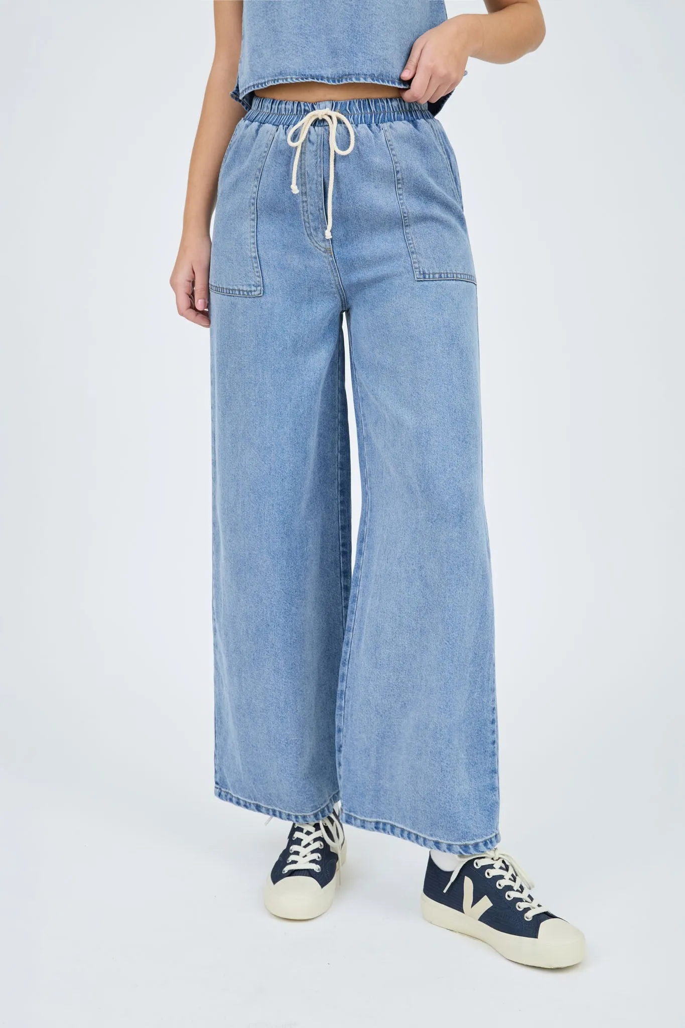High Waisted Chambray Pants