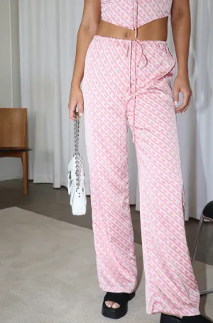 High Waisted Drawstring Straight Leg Pants