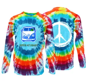 Hippie At Heart Frog Burst Tie Dye Long Sleeve T-Shirt - 3313