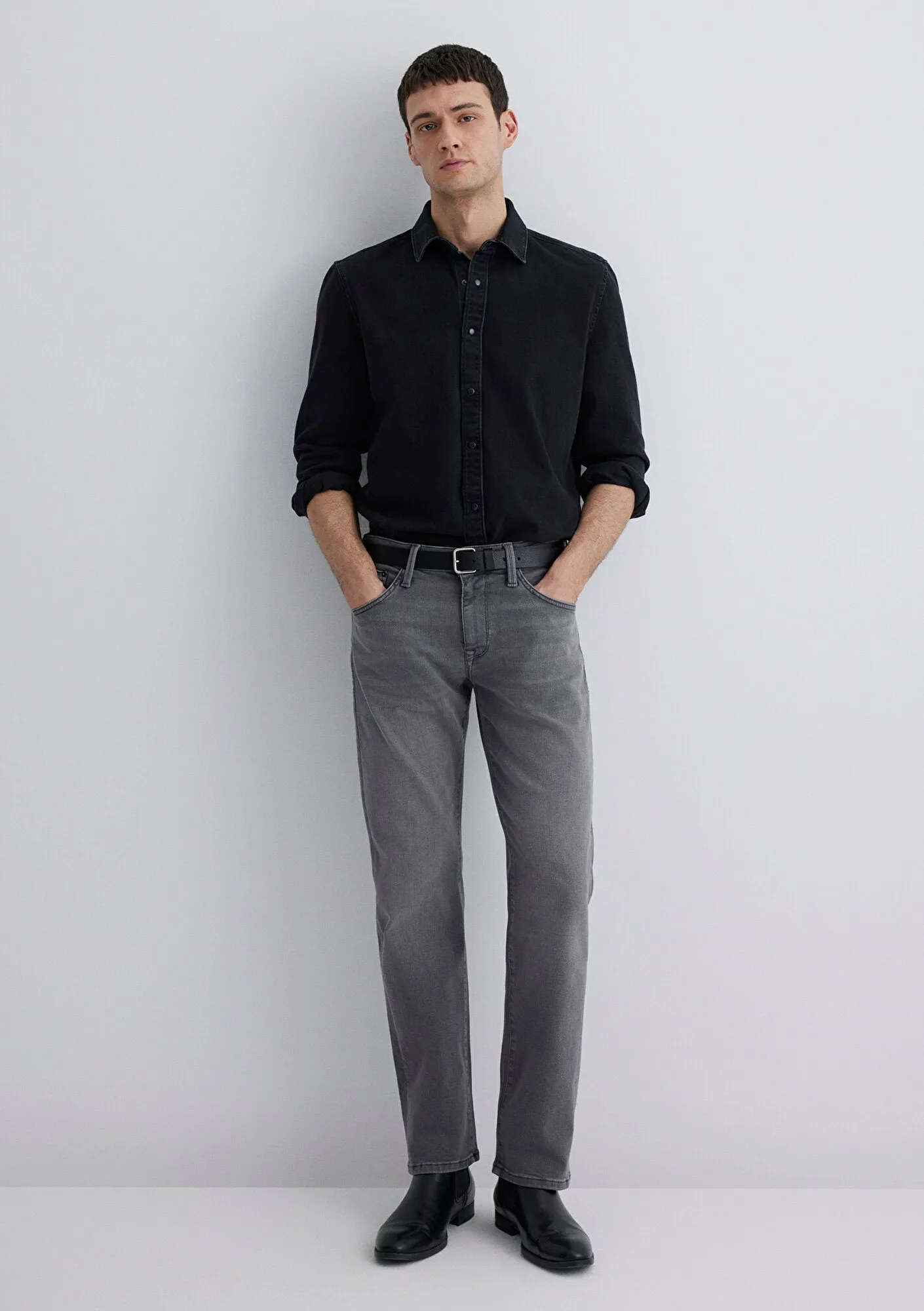 Hunter Light Grey Mavi Black Jean Pants