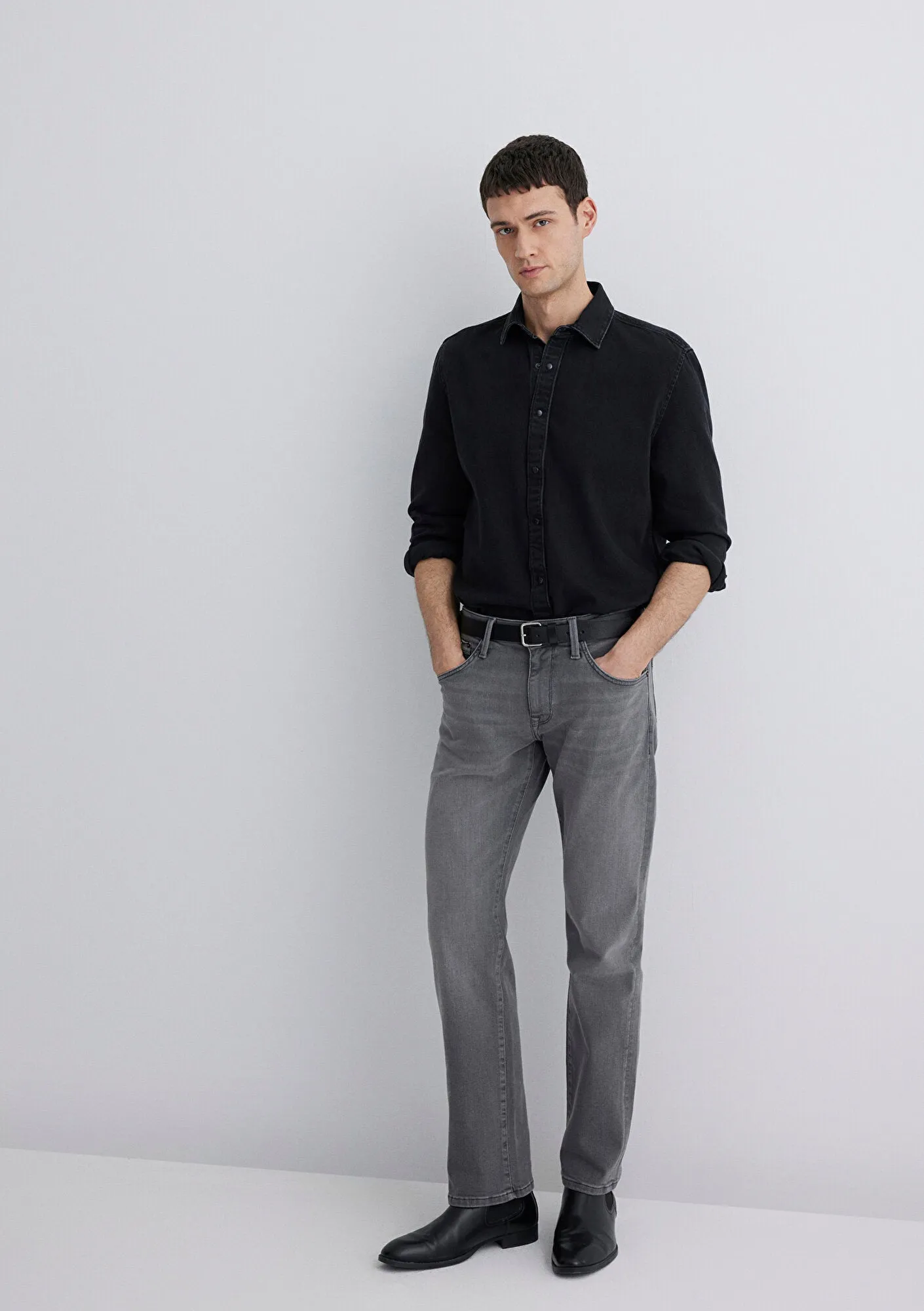 Hunter Light Grey Mavi Black Jean Pants