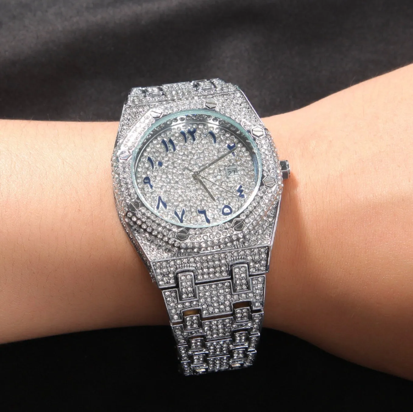 Iced Out watches | Iced Out Watch | Arabic Dial Watch | Diamond Watch | Hip Hop Watch | Buss Down Diamond Watch | Big Octogon Watch