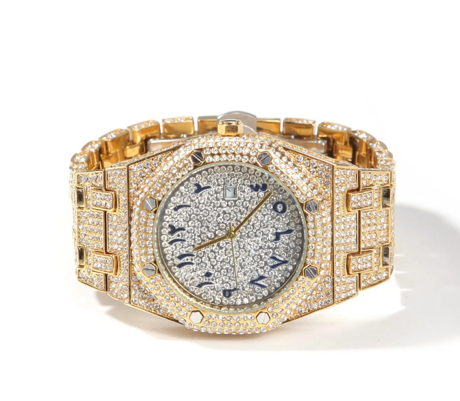 Iced Out watches | Iced Out Watch | Arabic Dial Watch | Diamond Watch | Hip Hop Watch | Buss Down Diamond Watch | Big Octogon Watch