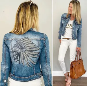 Indian Logo Melly & Co Denim Jacket