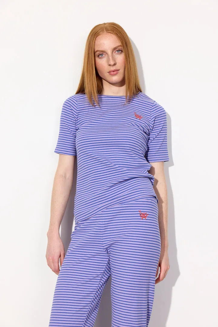 Indie T-shirt - Purple Striped