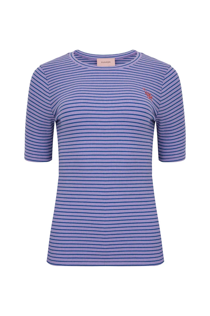 Indie T-shirt - Purple Striped