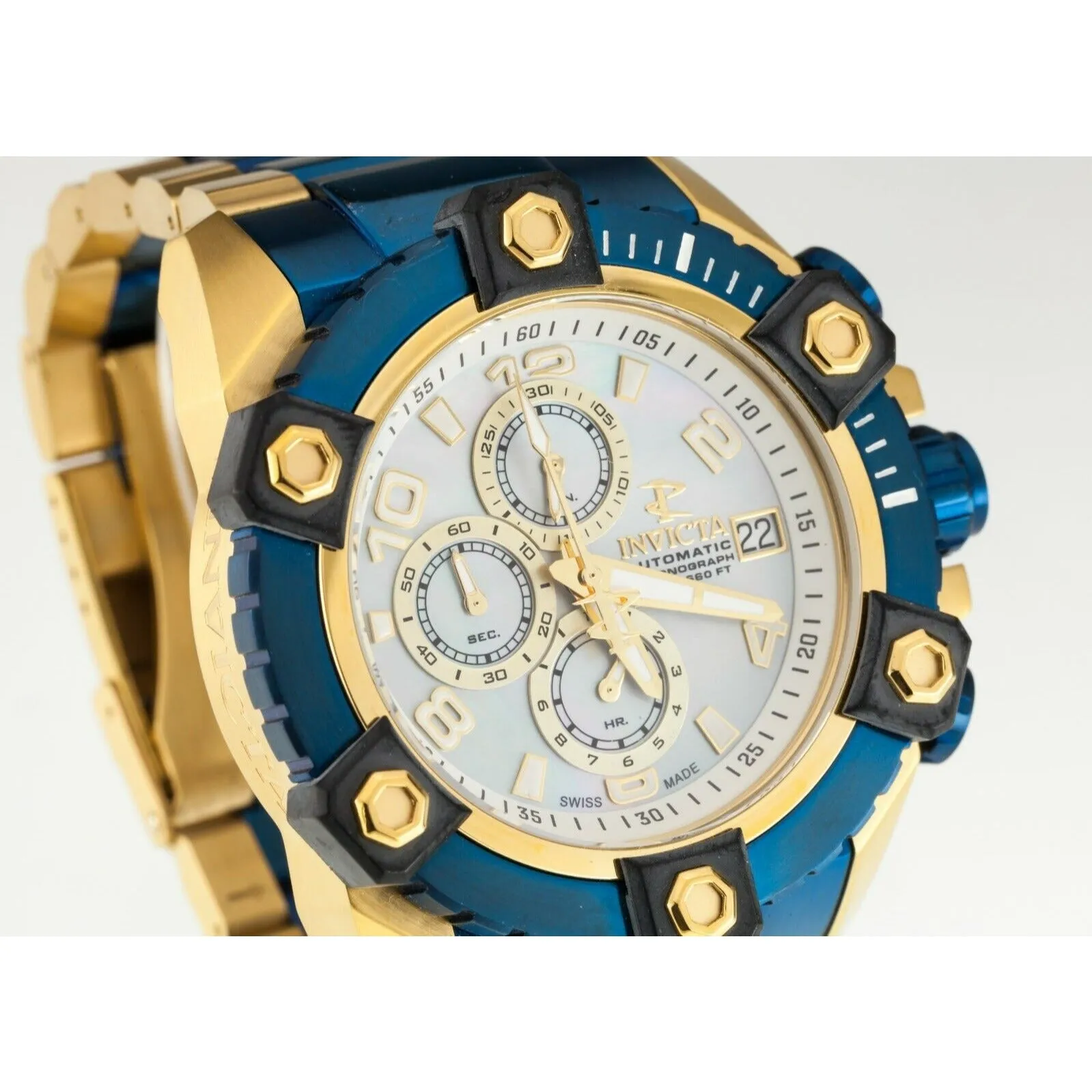 INVICTA 13769 Reserve Octane Swiss Automatic Movt. 52mm Watch MOP Dial!