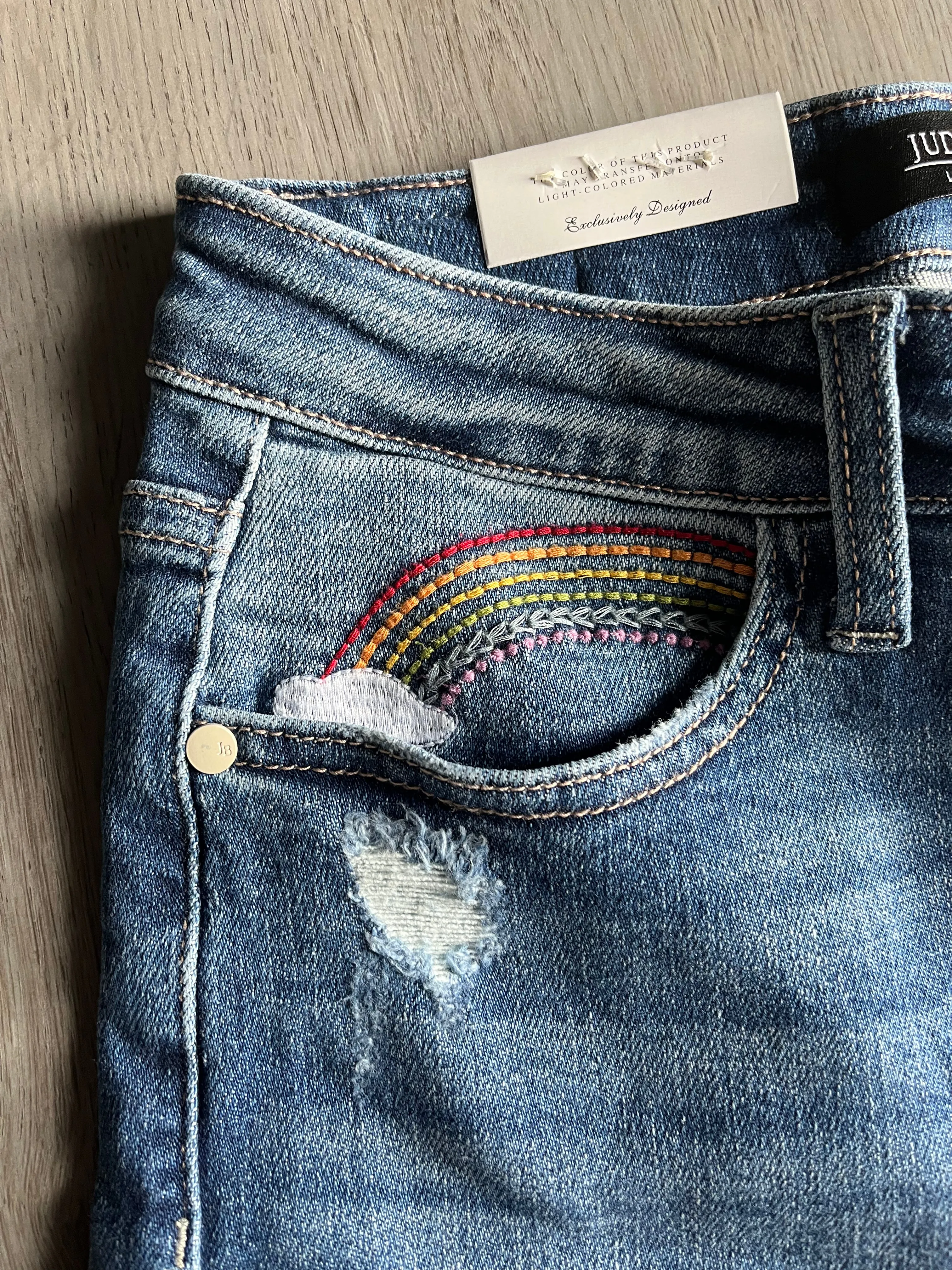Judy Blue | Rainbow Embroidered Straight Leg