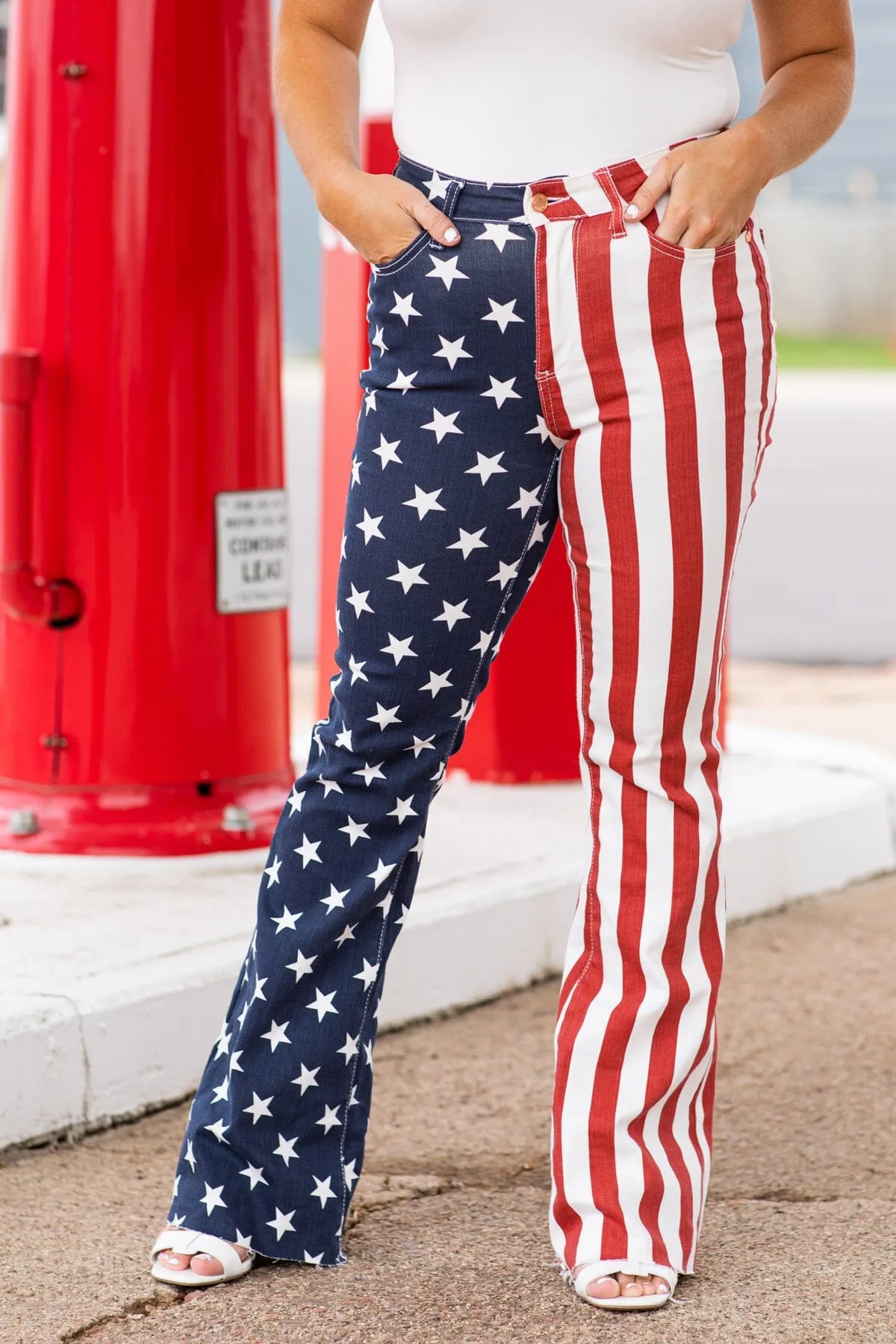 Judy Blue Stars and Stripes Flare Jeans