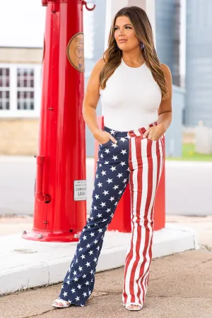 Judy Blue Stars and Stripes Flare Jeans