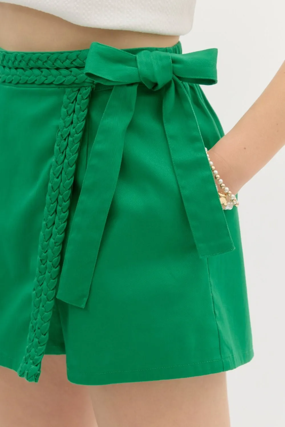 Kelly Green Braided Skort