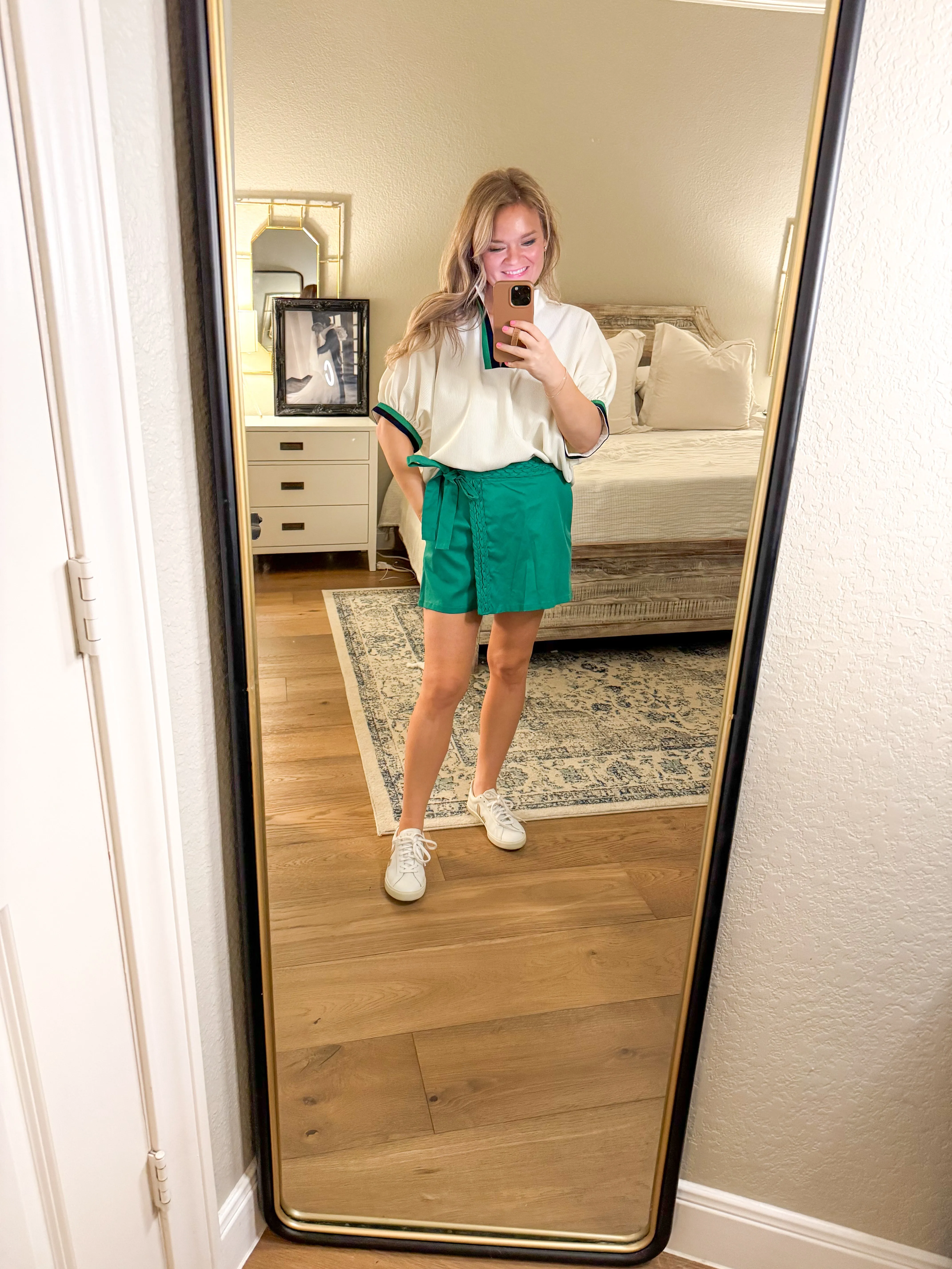 Kelly Green Braided Skort