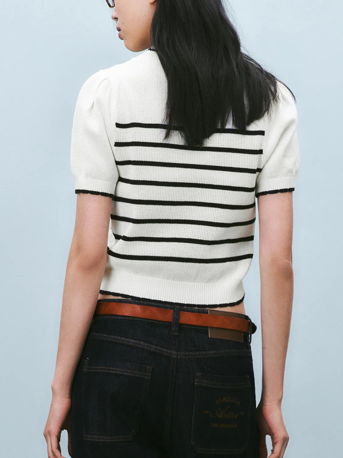 Knitted Striped T-Shirts