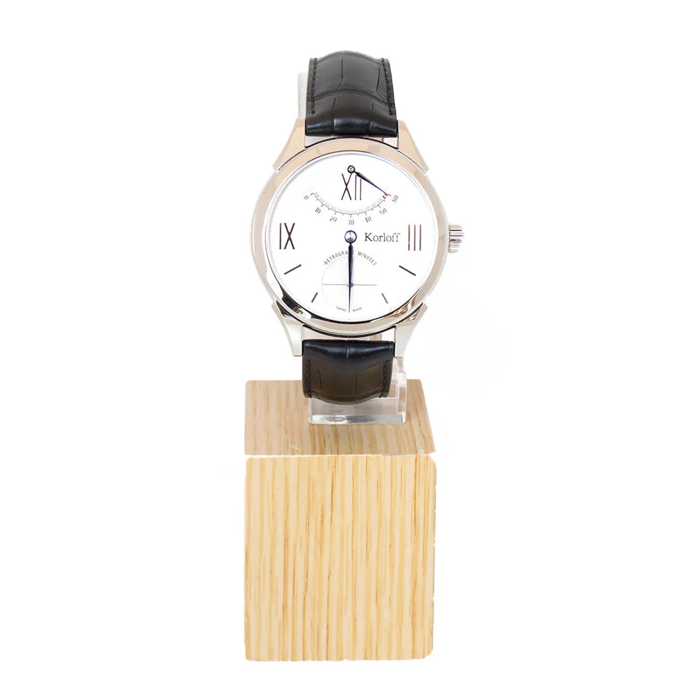 Korloff Watch Black Alligator Leather Strap & Sapphire Crystall