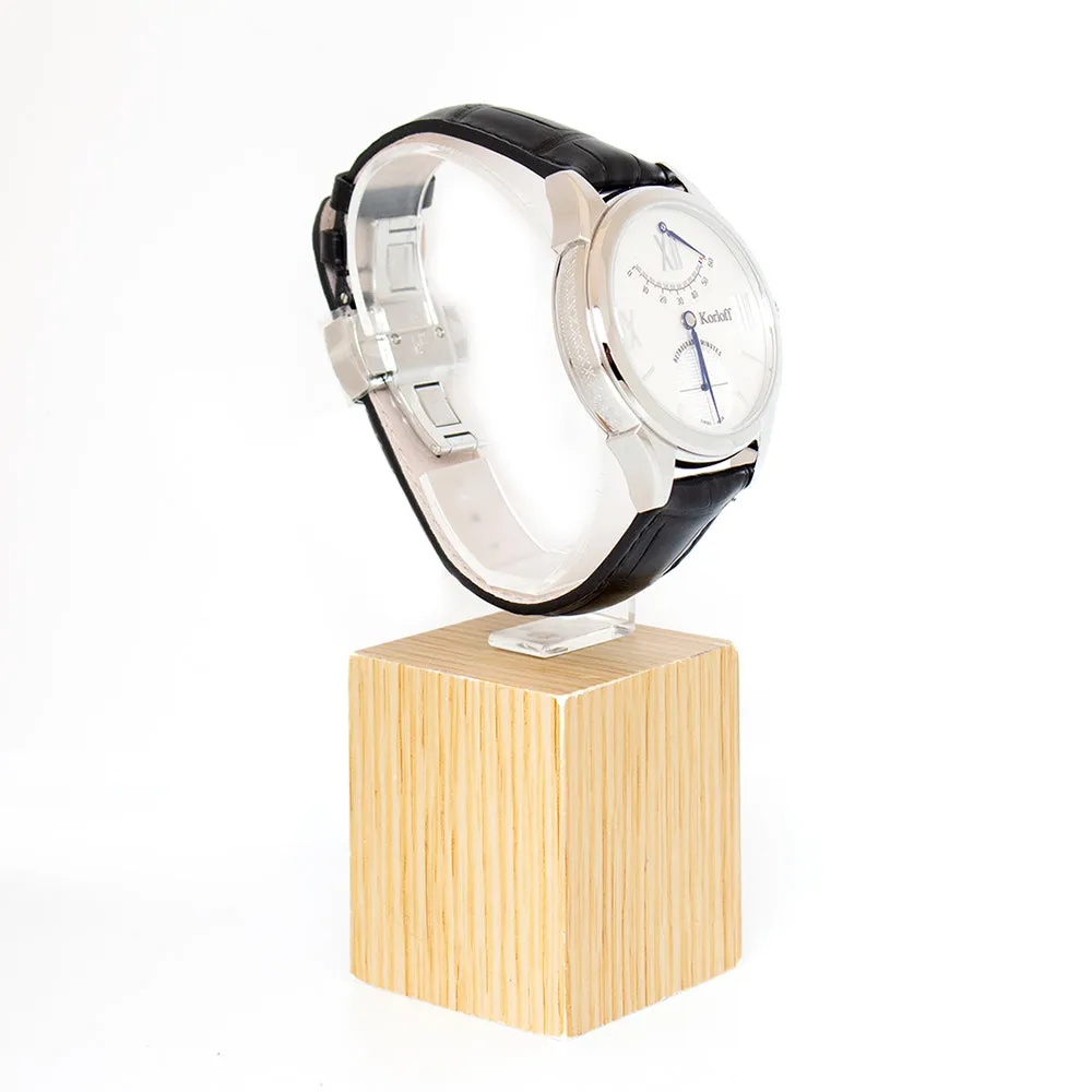 Korloff Watch Black Alligator Leather Strap & Sapphire Crystall