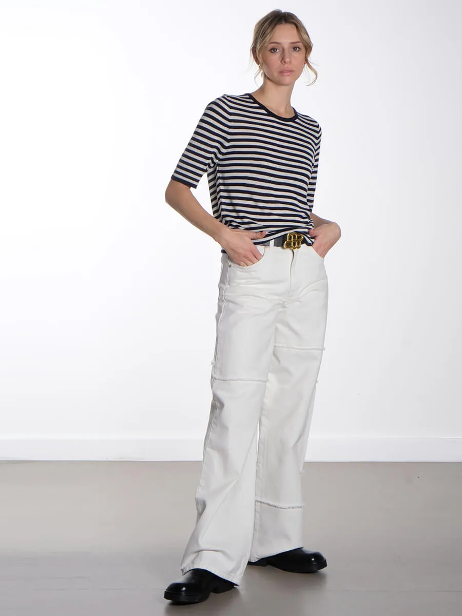 Kristin T-Shirt - Navy & Off White