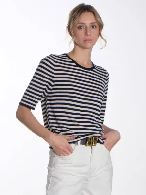 Kristin T-Shirt - Navy & Off White