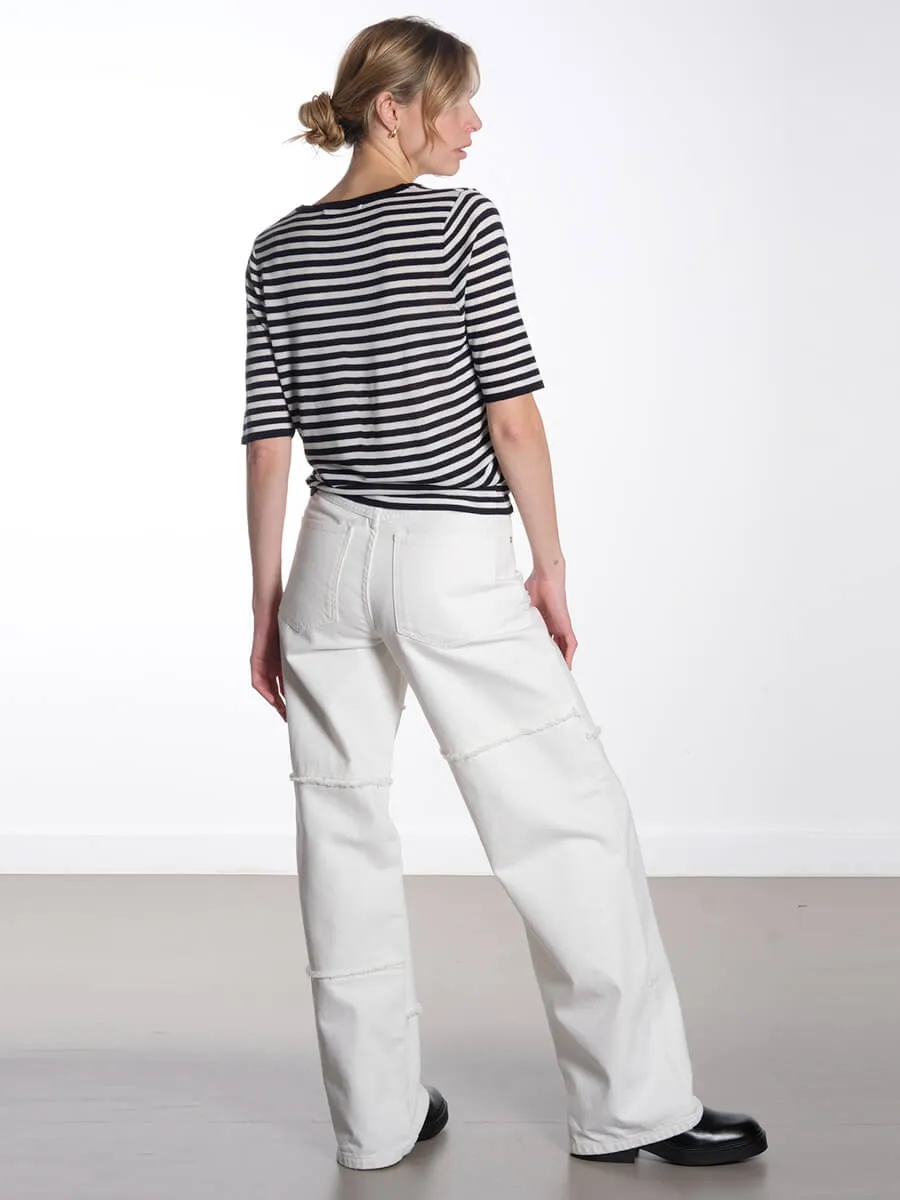Kristin T-Shirt - Navy & Off White