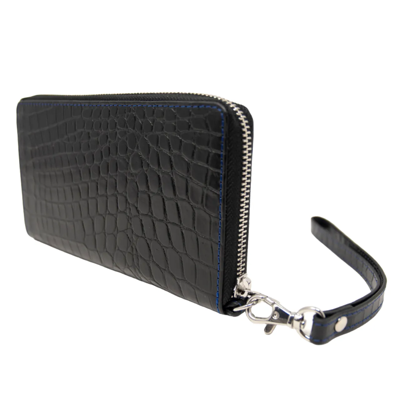 Ladies Mock Crocodile Clutch - Black
