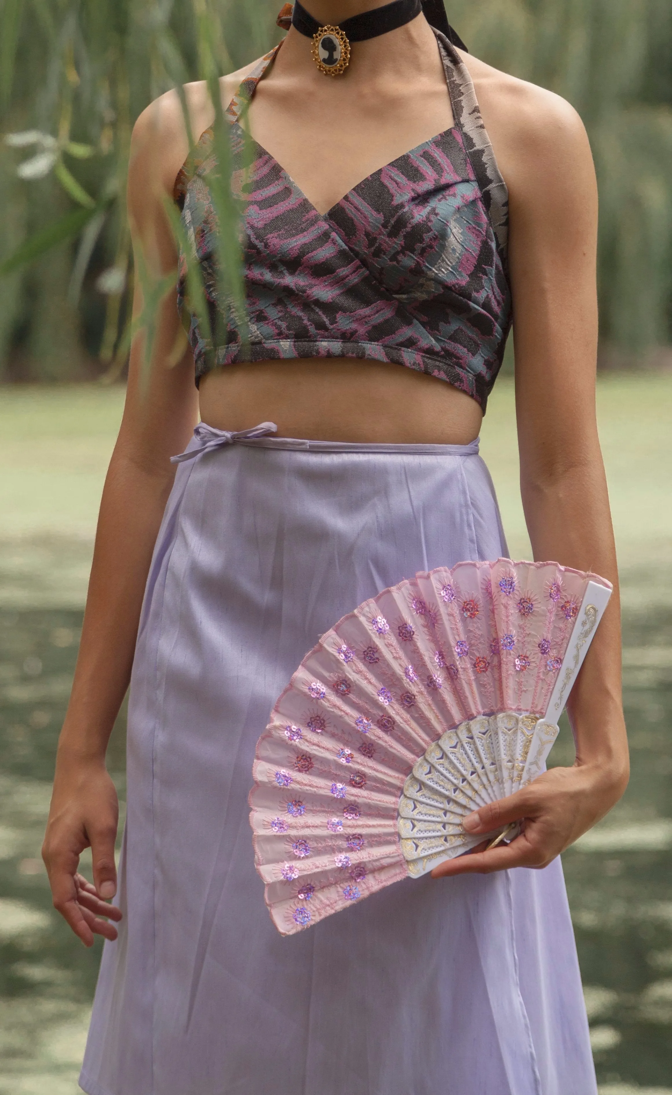 Lavender Silk Wrap Skirt