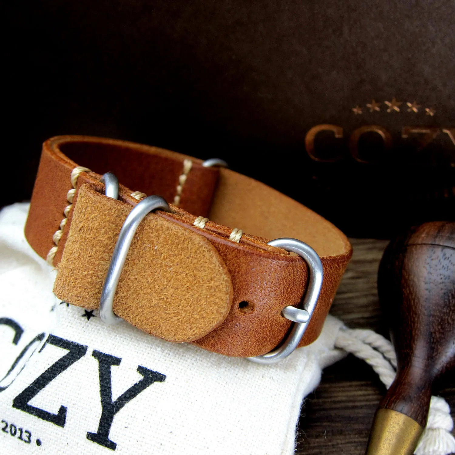 Leather Watch Strap, 4-Ring Vintage 403