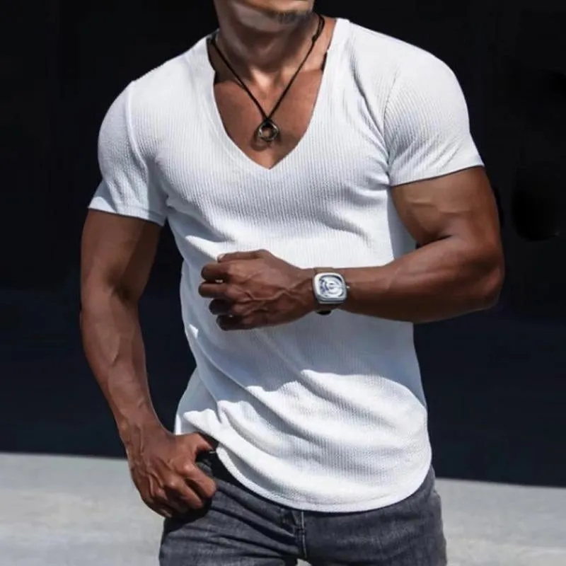 Lennox - Men's Slim Fit Sport V-Neck Top T-Shirt