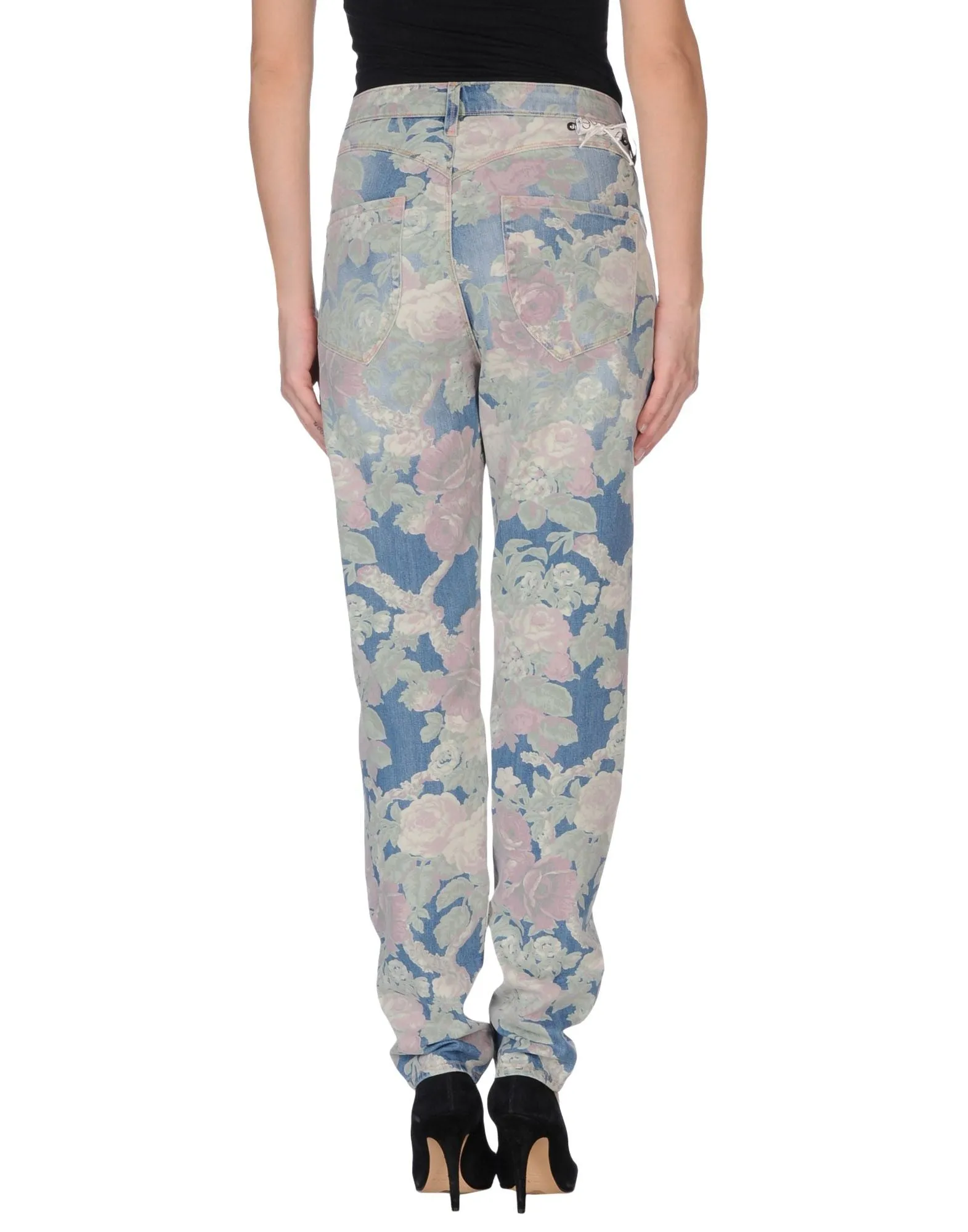 LEROCK Women's Multi-Color Straight Leg Floral Printed Denim Jeans Sz 26 NEW