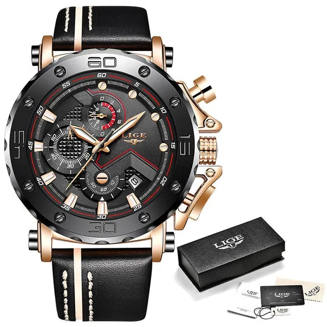 Lige Men's Military Watch