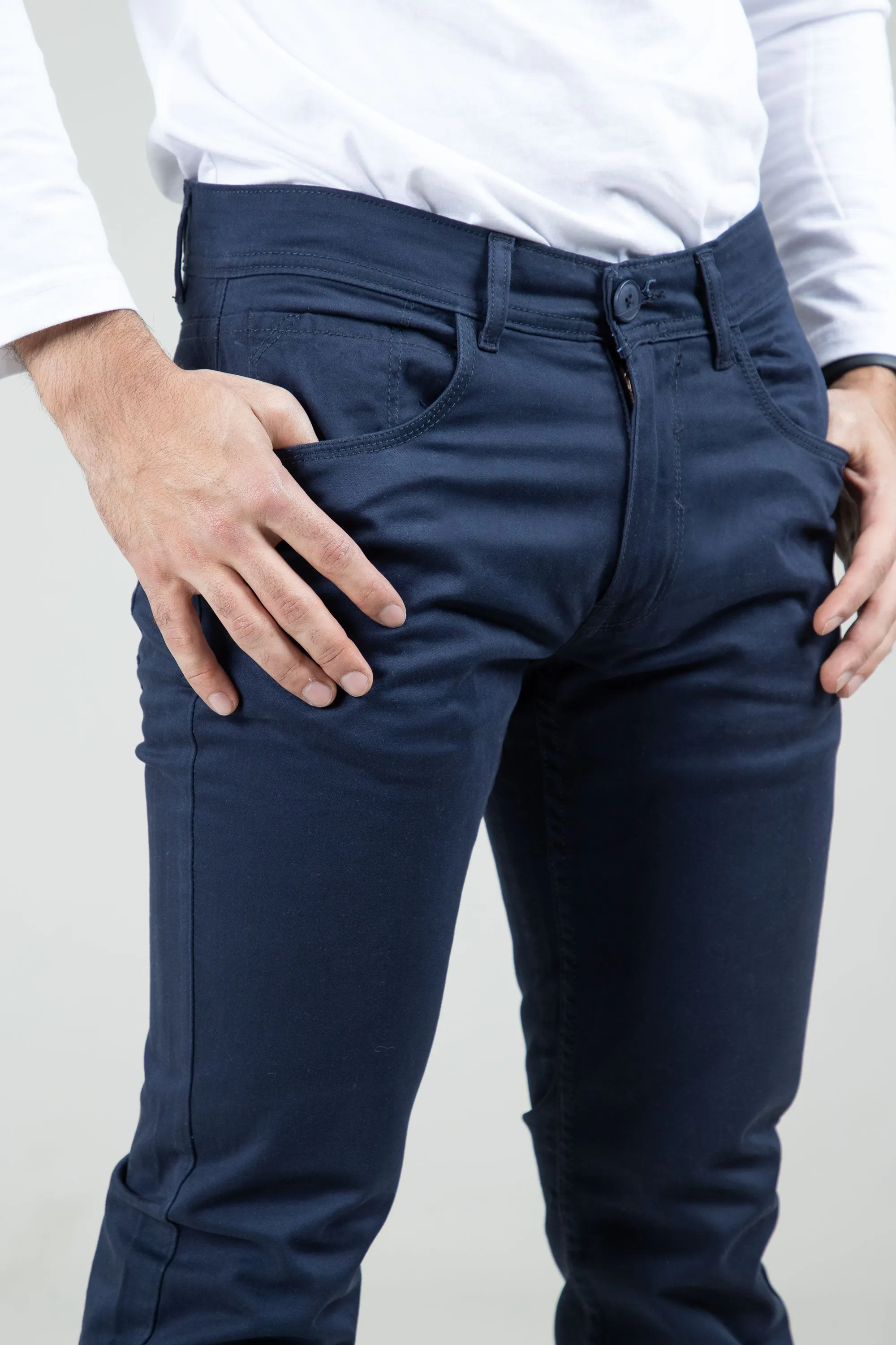 Light Navy-Slim Fit Pants