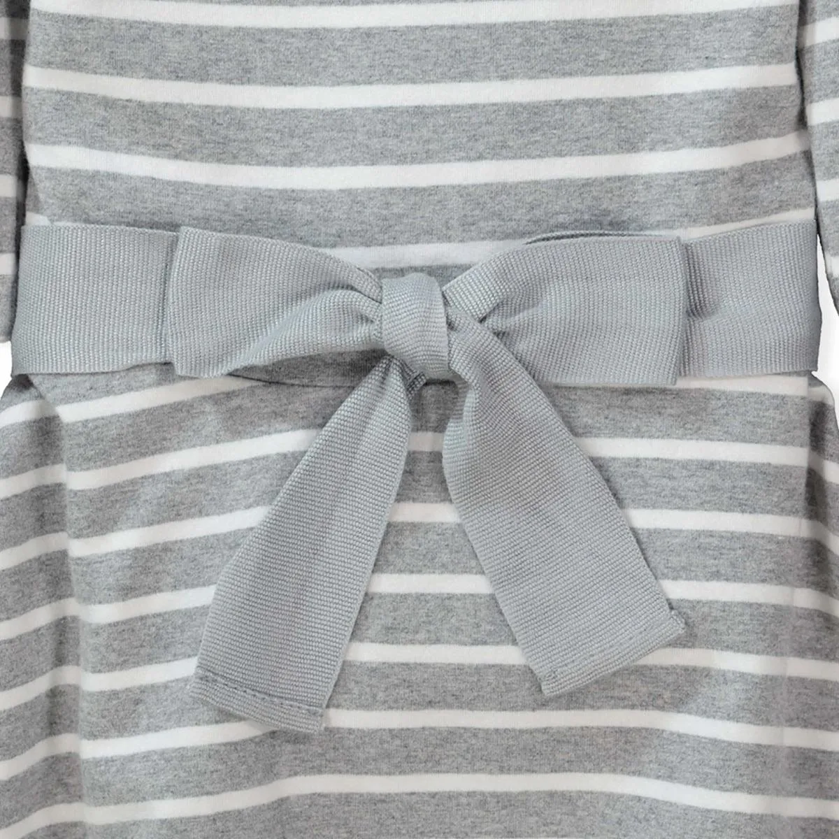 Lightweight Skater Dress - Gray & White Stripe