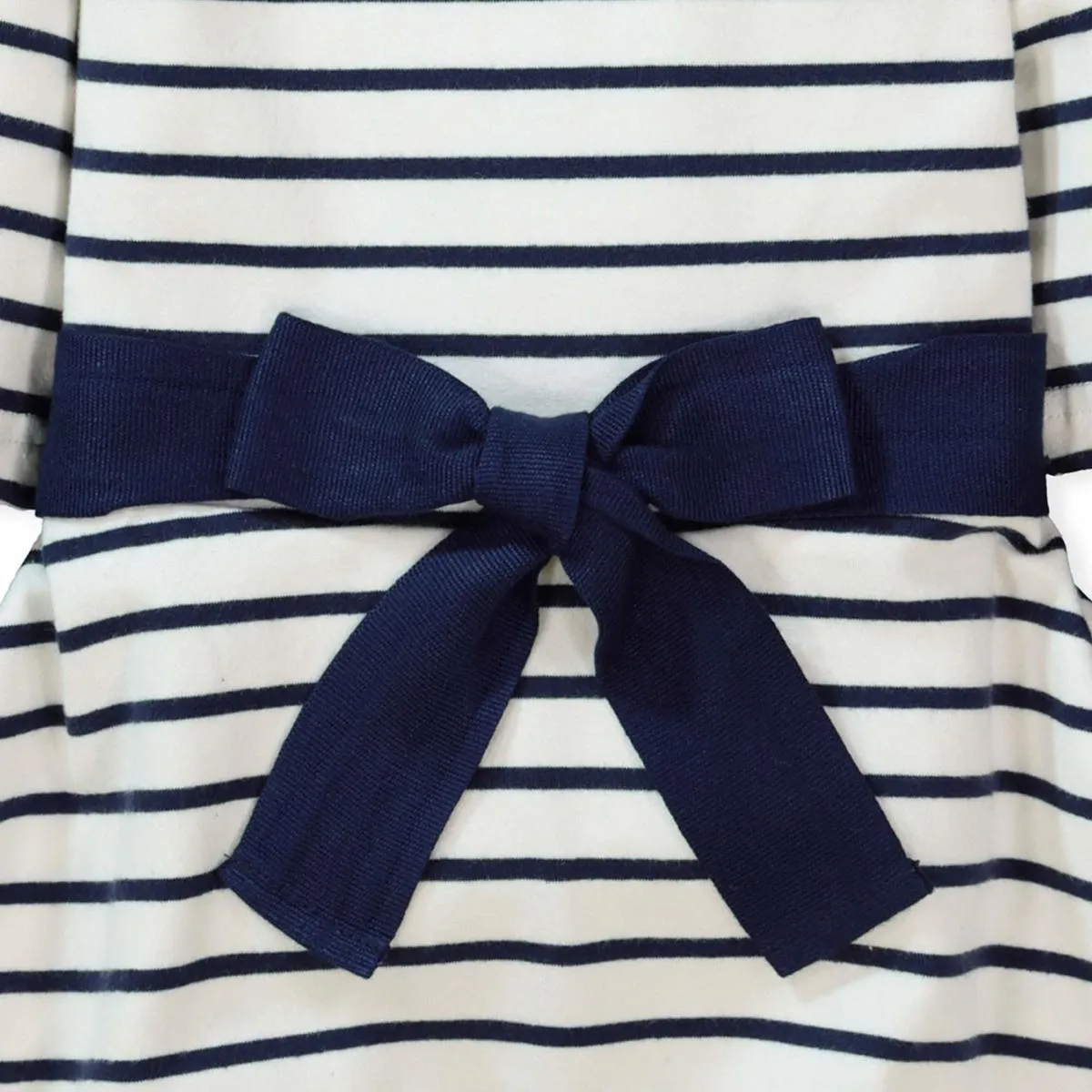 Lightweight Skater Dress - White & Navy Stripe