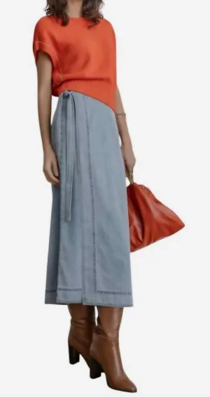 Lilla P - Denim wrap skirt
