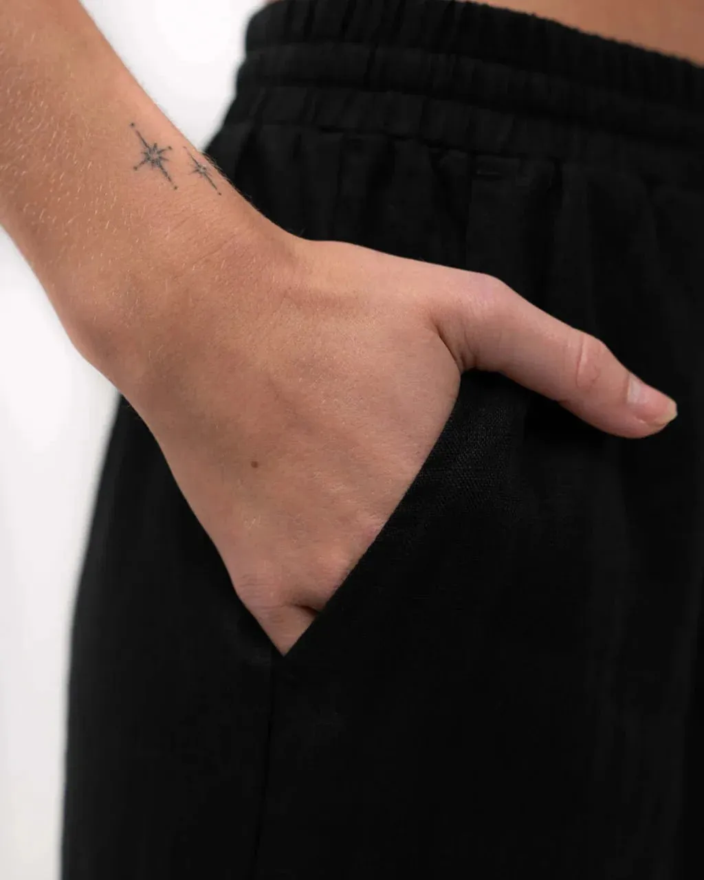 Linen Pants High-waisted Black