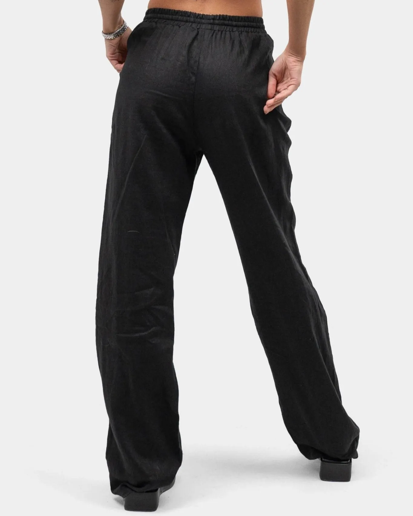 Linen Pants High-waisted Black