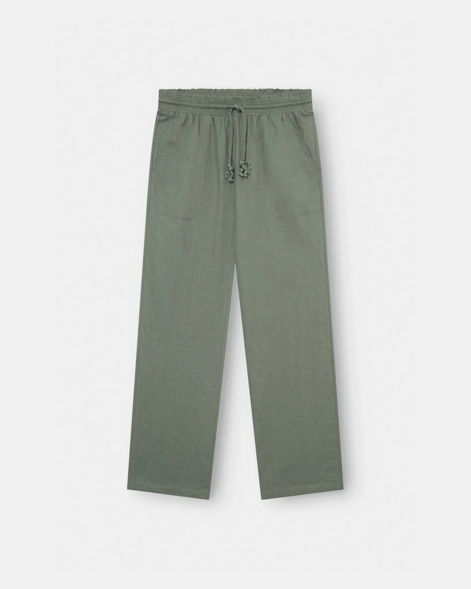 Linen Pants Low-Waisted Army